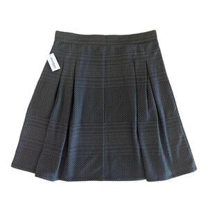 NWT Dressbarn Pleated Gray Geomteric Print Full A Line Skirt Women’s Size Medium